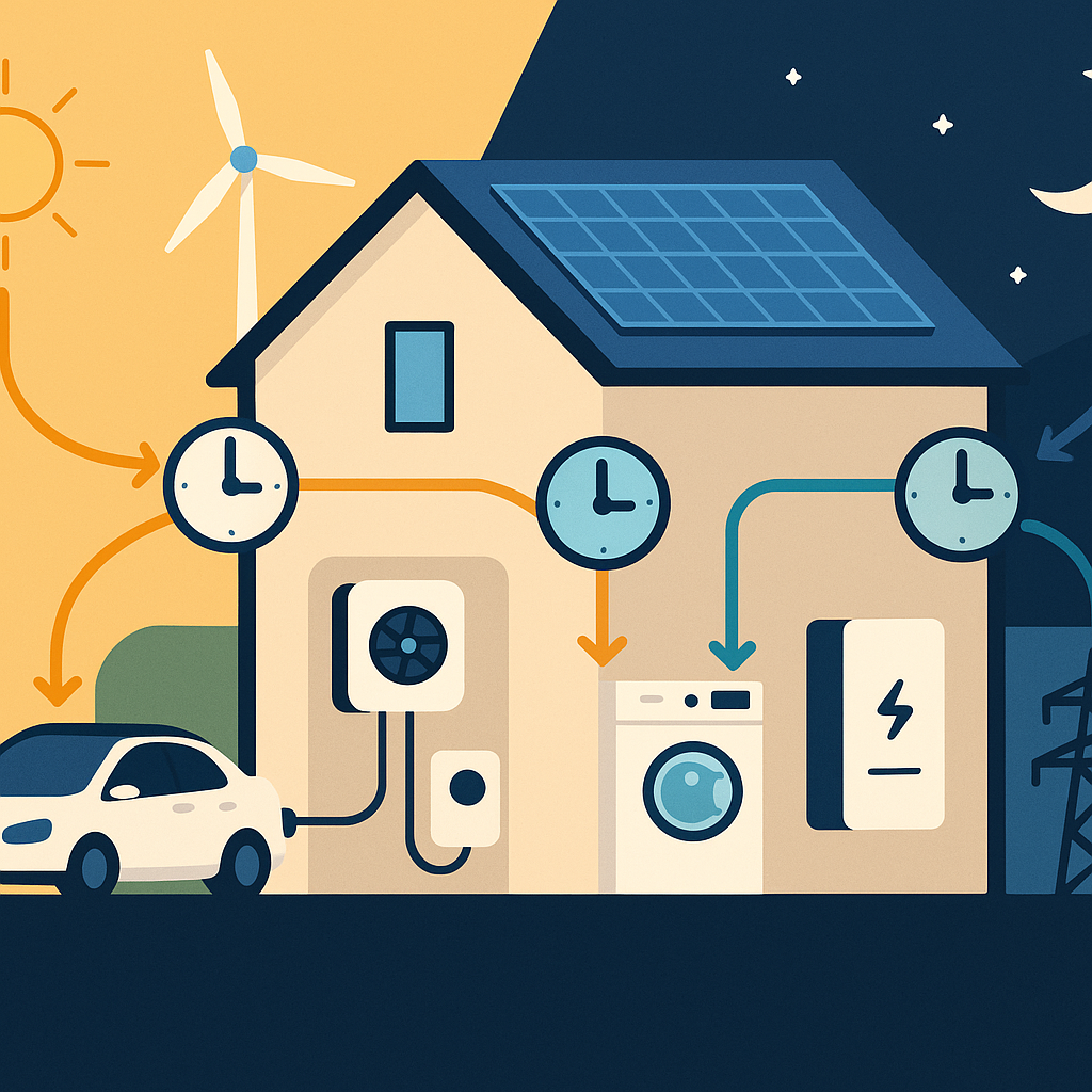 Smart home with flexible loads illustration